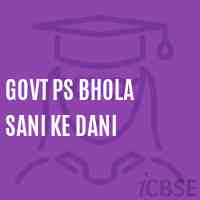Govt Ps Bhola Sani Ke Dani Primary School Logo