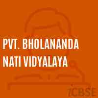 Pvt. Bholananda Nati Vidyalaya Senior Secondary School Logo