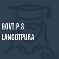 Govt.P.S. Langotpura Primary School Logo