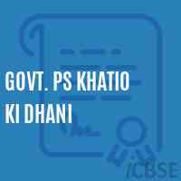 Govt. Ps Khatio Ki Dhani Primary School Logo