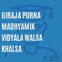 Giraja Purna Madhyamik Vidyala Walsa Khalsa Secondary School Logo