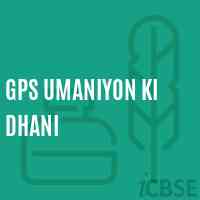 Gps Umaniyon Ki Dhani Primary School Logo