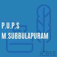 P.U.P.S M.Subbulapuram Primary School Logo