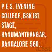 P.E.S. Evening College, BSK Ist Stage, Hanumanthangar, Bangalore-560 050 Logo