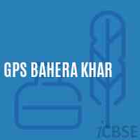 Gps Bahera Khar Primary School Logo