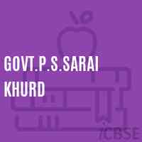 Govt.P.S.Sarai Khurd Primary School Logo