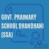 Govt. Praimary School Dhandhani (Ssa) Logo