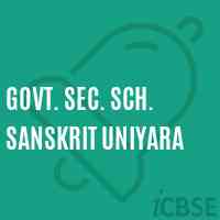 Govt. Sec. Sch. Sanskrit Uniyara Secondary School Logo