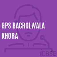 Gps Bacrolwala Khora Primary School Logo