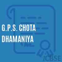 G.P.S. Chota Dhamaniya Primary School Logo