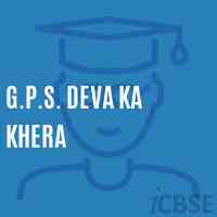 G.P.S. Deva Ka Khera Primary School Logo