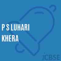 P S Luhari Khera Primary School Logo