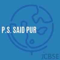 P.S. Said Pur Primary School Logo