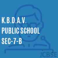 K.B.D.A.V. Public School Sec-7-B Logo