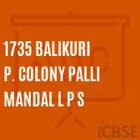 1735 Balikuri P. Colony Palli Mandal L P S Primary School Logo