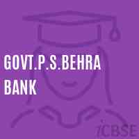 Govt.P.S.Behra Bank Primary School Logo
