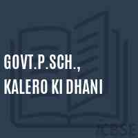 Govt.P.Sch., Kalero Ki Dhani Primary School Logo