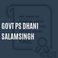 Govt Ps Dhani Salamsingh Primary School Logo