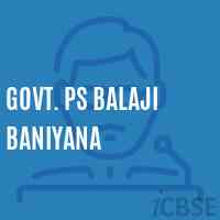 Govt. Ps Balaji Baniyana Primary School Logo