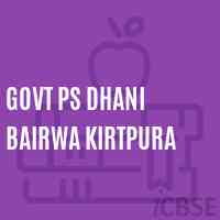 Govt Ps Dhani Bairwa Kirtpura Primary School Logo