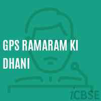 Gps Ramaram Ki Dhani Primary School Logo