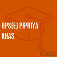 Gps(E) Pipriya Khas Primary School Logo