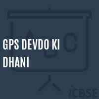 Gps Devdo Ki Dhani Primary School Logo