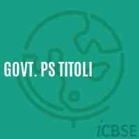 Govt. Ps Titoli Primary School Logo