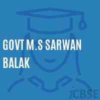 Govt M.S Sarwan Balak Middle School Logo