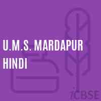 U.M.S. Mardapur Hindi Middle School Logo