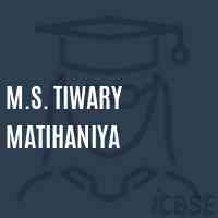 M.S. Tiwary Matihaniya Middle School Logo