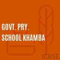 Govt. Pry. School Khamba Logo