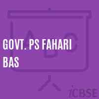 Govt. Ps Fahari Bas Primary School Logo