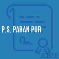P.S. Paran Pur Primary School Logo