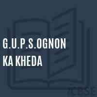 G.U.P.S.Ognon Ka Kheda Middle School Logo
