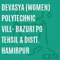 Devasya (Women) Polytechnic Vill- Bazuri Po Tehsil & Distt. Hamirpur College Logo