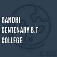 Gandhi Centenary B.T College Logo