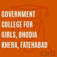 Government College for Girls, Bhodia Khera, Fatehabad Logo