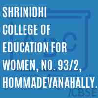 Shrinidhi College of Education for Women, No. 93/2, Hommadevanahally, Bannerghatta Main Road, Bangalore -83 Logo