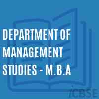Department of Management Studies - M.B.A College Logo