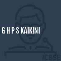 G H P S Kaikini Middle School Logo