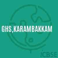 Ghs,Karambakkam Secondary School Logo