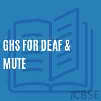 Ghs For Deaf & Mute Senior Secondary School Logo
