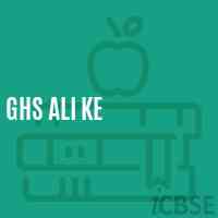 Ghs Ali Ke Secondary School Logo