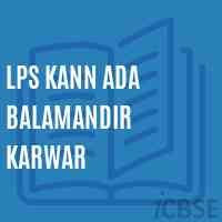 Lps Kann Ada Balamandir Karwar Primary School Logo