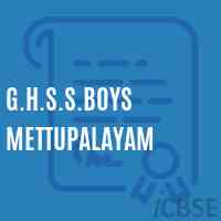 G.H.S.S.Boys Mettupalayam High School Logo