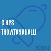 G Hps Thowtanahalli Middle School Logo