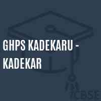 Ghps Kadekaru - Kadekar Middle School Logo