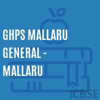 Ghps Mallaru General - Mallaru Middle School Logo