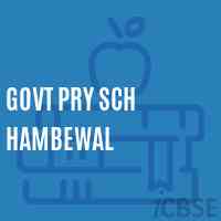 Govt Pry Sch Hambewal Primary School Logo